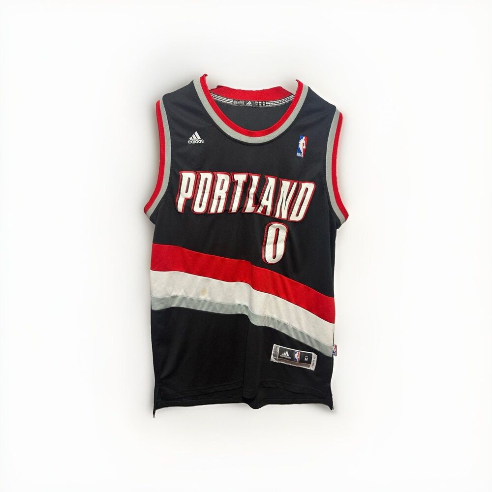 adidas Damian Lillard #0 Portland Trail Blazers Swingman Jersey Mens M Black NBA